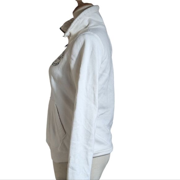 Abercrombie and Fitch White Shrunken Quarter Zip Sweatshirt - Picture 5 of 7